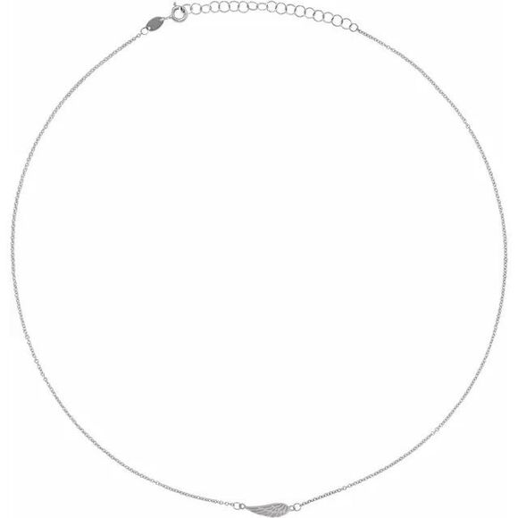 14K White Angel Wing 16-18